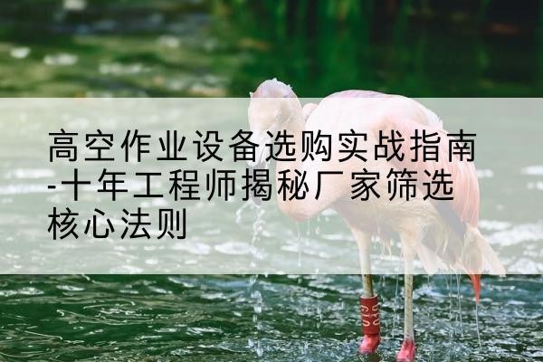 高唐剪叉式升降机厂家-高空作业设备选购实战指南-十年工程师揭秘厂家筛选核心法则