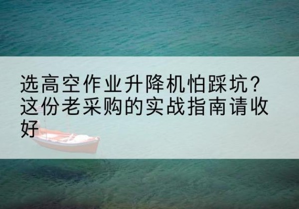 高唐高空作业升降机厂家推荐-选高空作业升降机怕踩坑？这份老采购的实战指南请收好